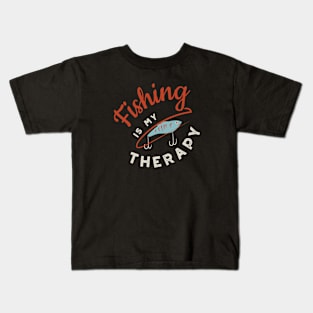 Fishing is My Therapy Kids T-Shirt